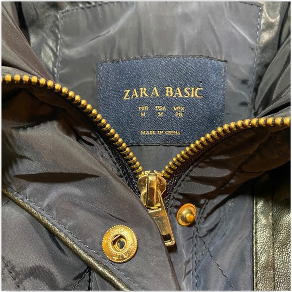 2for$35 NWOT ZARA Blue Puffer Vest with Hood Size Medium - Picture 11 of 16